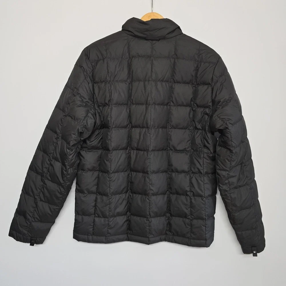 The North Face Mens Puffer Jacket Size M Black Down Fill Pockets Quilted Hiking